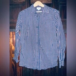 Old Navy, pink and blue‎ plaid button up shirt boys extra large